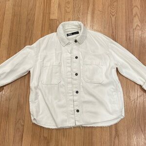 Zara Cream Corduroy Shacket - S